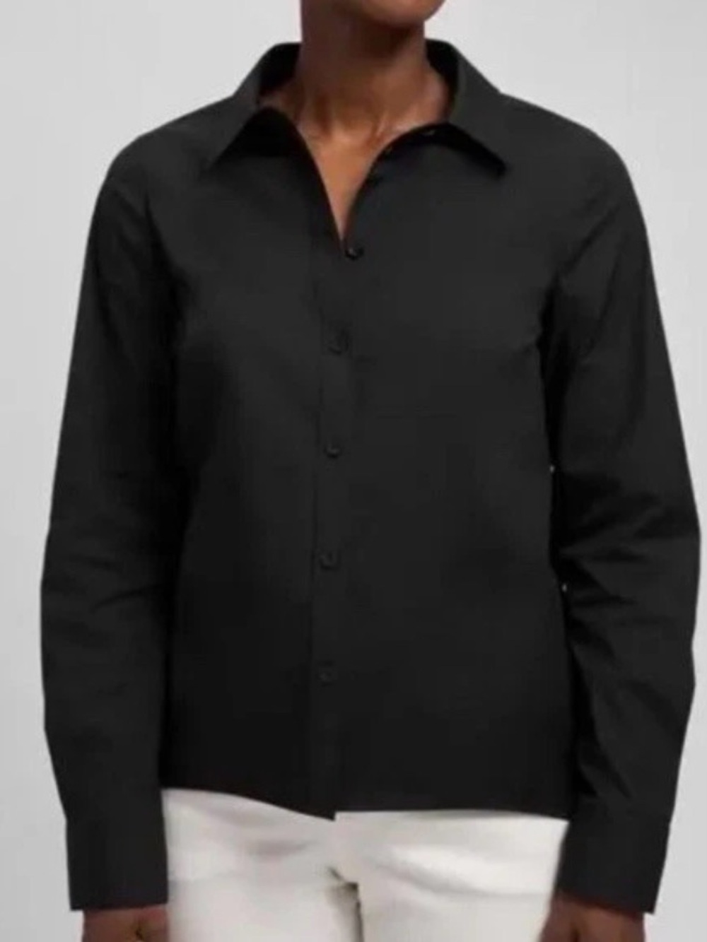 UNIVERSAL STANDARD Black Stretch Poplin Shirt (S/14-16) - OG Alex Waldman Era